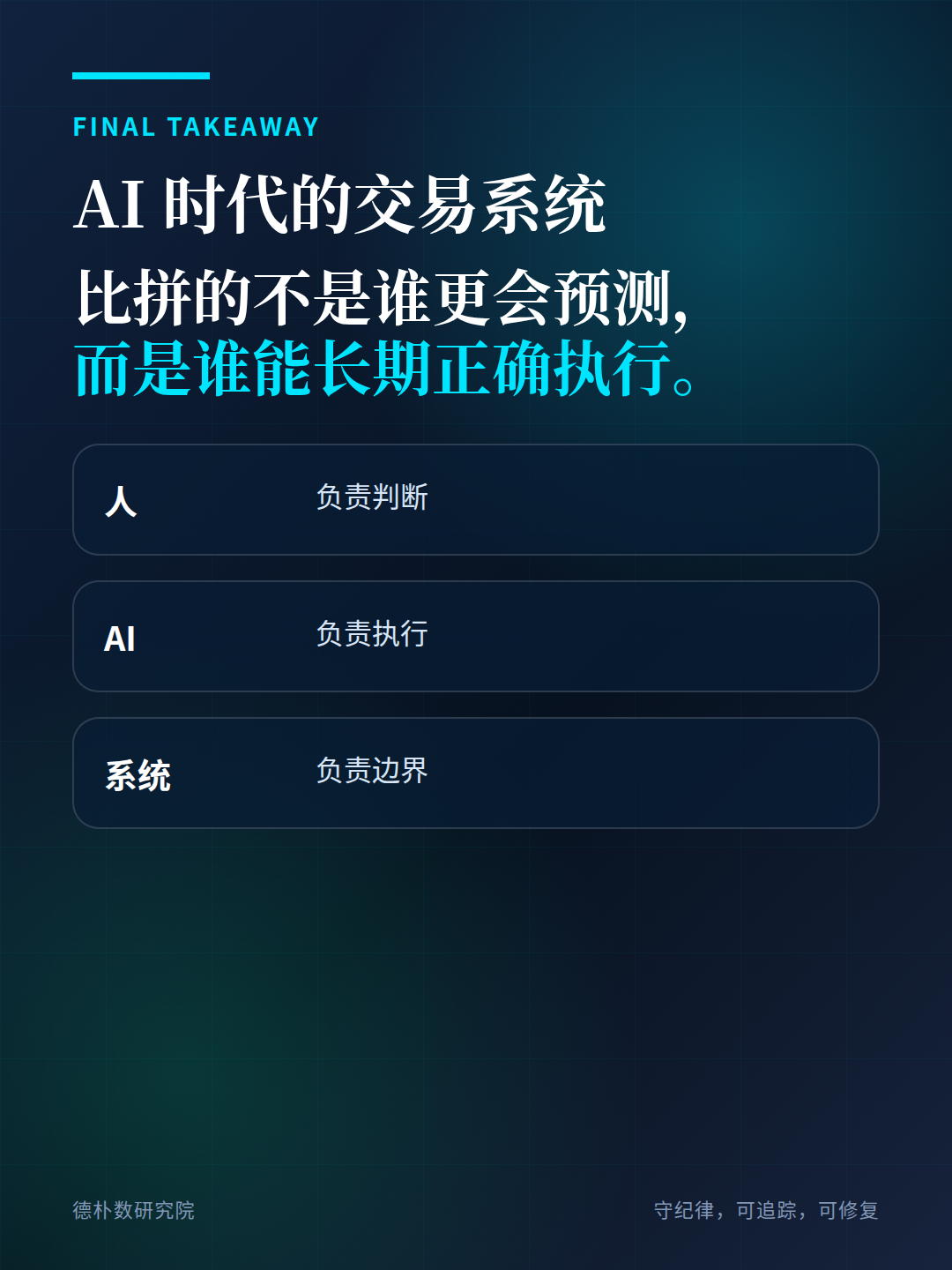 图:AI 时代交易系统的核心分工
