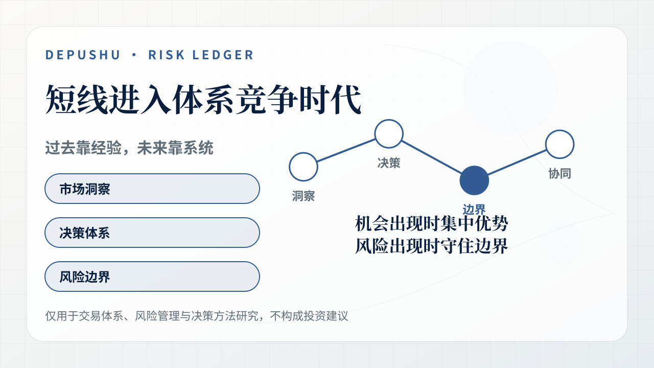 短线进入体系竞争时代